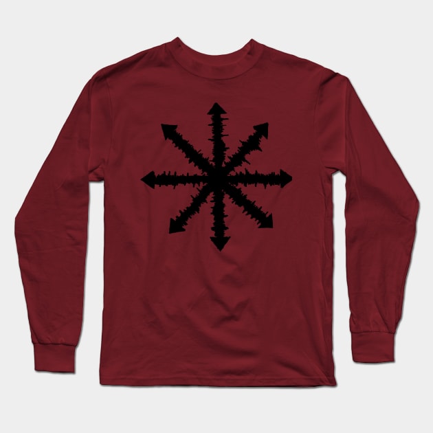 Spiky Chaos Star (Black) Long Sleeve T-Shirt by NightmareCraftStudio